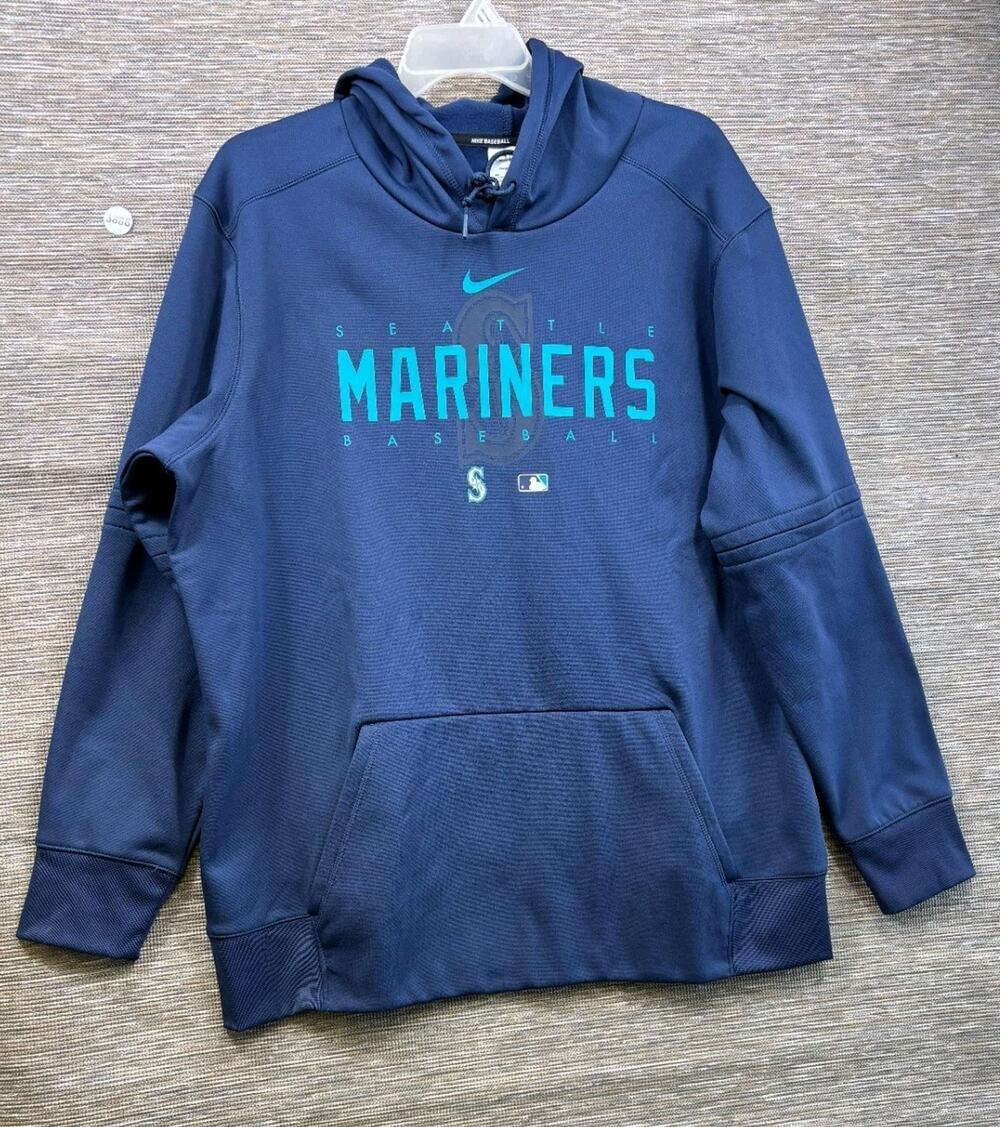 Nike Seattle Mariners Therma Fit Blue Hoodie Sweatshirt MLB Mens Size XXL